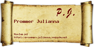 Prommer Julianna névjegykártya